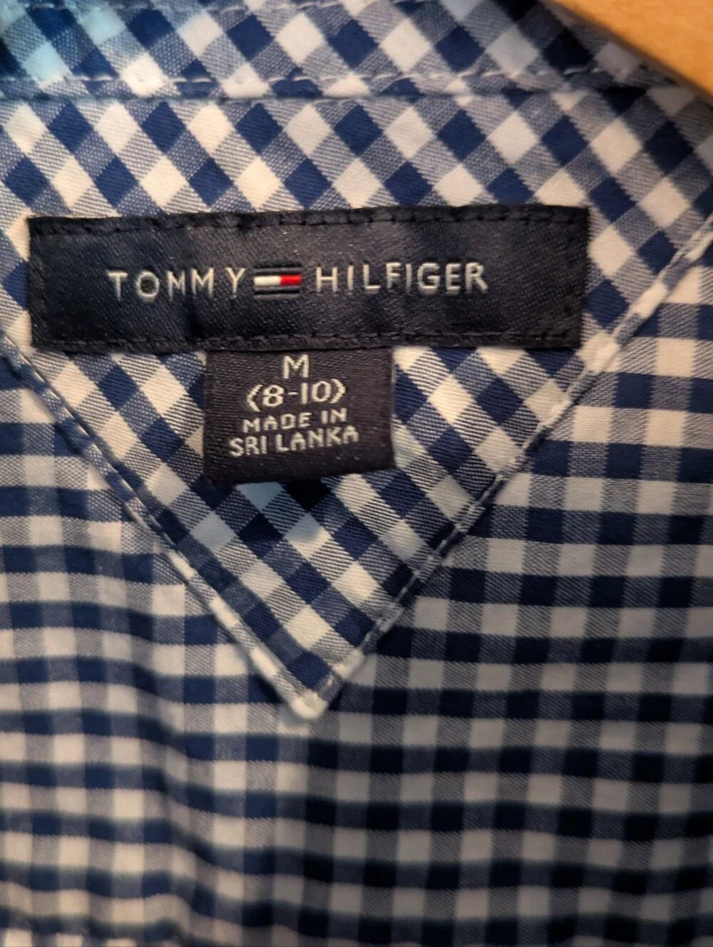Tommy Hilfiger Navy and White Gingham Button-Down Shirt
